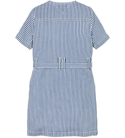 Tommy Hilfiger Kleid - Striped Denim - Blau/Weiß