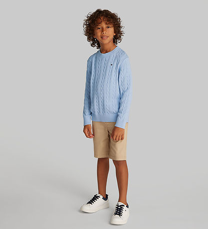 Tommy Hilfiger Bluse - Strick - Zopfmuster - Breezy Blue