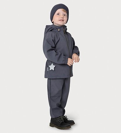 Mini A Ture Softshell Pants w. Fleece - MatAian - Ombre Blue