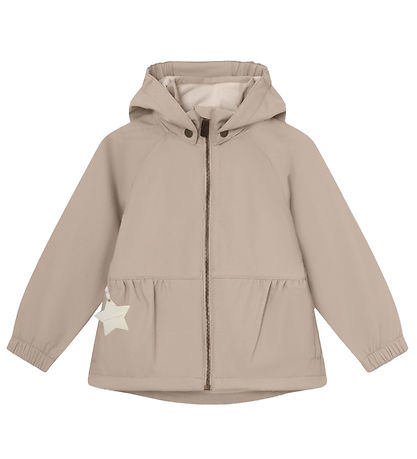 Mini A Ture Softshell Jacket w. Fleece - MatBriddi - Sesame