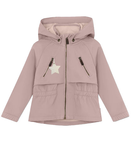 Mini A Ture Softshelljacka m. Fleece - MatAlgea - Cloudy Rose