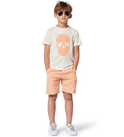 Zadig & Voltaire T-shirt - Offwhite/Orange w. Skull