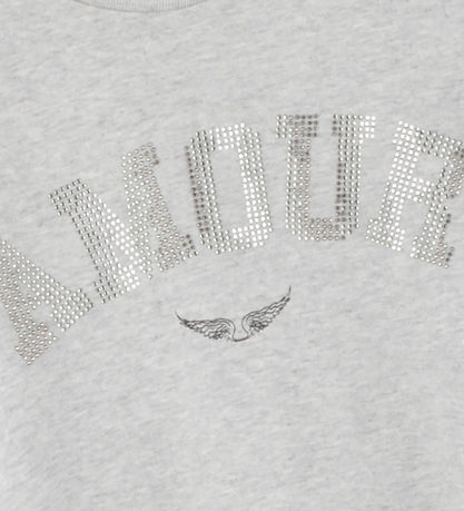 Zadig & Voltaire Stuttermabolur - Ljósgráir tónar M. Palíettur