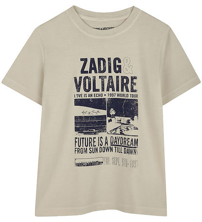 Zadig & Voltaire Stuttermabolur - Drapplitað M. Prentað