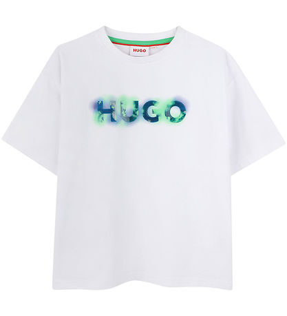 HUGO Stuttermabolur - Hvítur M. Prentað