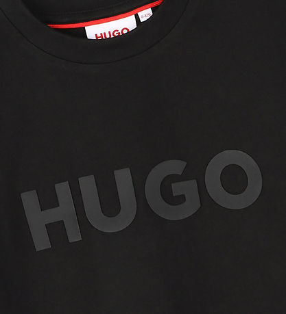 HUGO Stuttermabolur - Svart M. Lógó