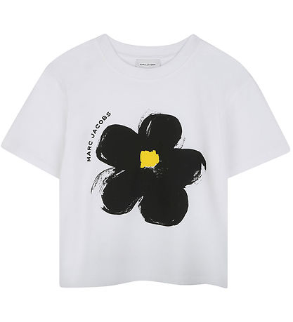 Little Marc Jacobs Stuttermabolur - Hvítt/Svart M. Blóm