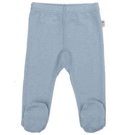 Joha Leggings m. Füße - Wolle - Matt Blau