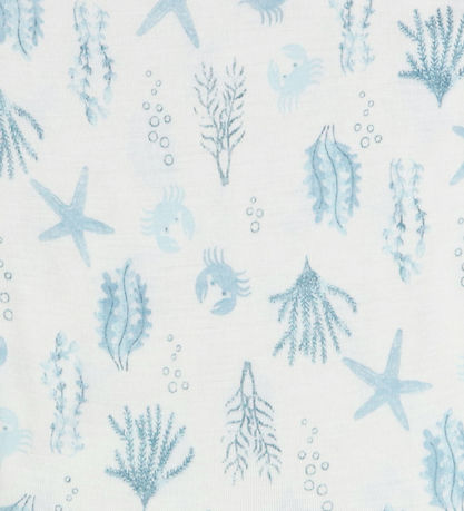 Joha Bluse - Wolle - Hellblau m. Print