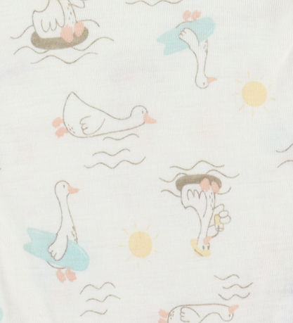Joha Romper L/æ - Wol/Zijde - Offwhite m. Print