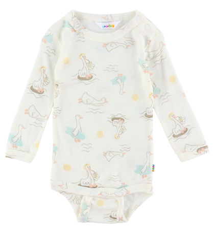 Joha Romper L/æ - Wol/Zijde - Offwhite m. Print