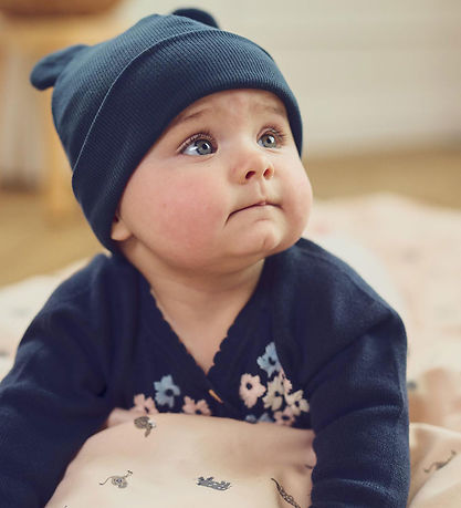 Müsli Beanie - Rib - Cozy Me Bear - 2-layer - Night Blue