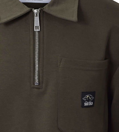Hound Sweatshirt w. Zipper - Arm green