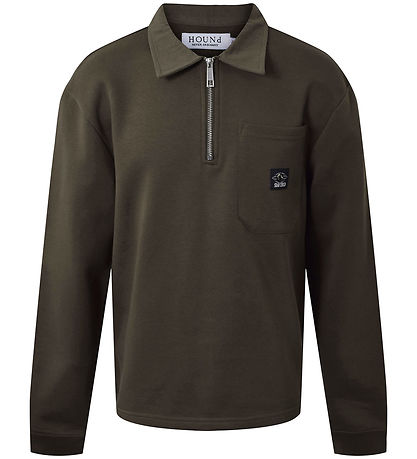 Hound Sweatshirt w. Zipper - Arm green