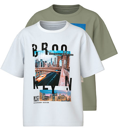 Name It T-Shirt - NkmVoto - 2er-Pack - Tee/Bright White