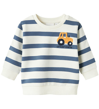 Name It Sweatshirt - NbmBevo - China Blue w. Stripes/Tractor