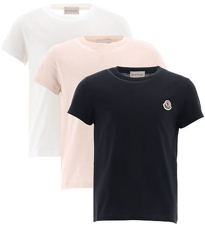 Moncler Stuttermabolirnir - 3 Pakki - Svart/Hvítur/Bleikt