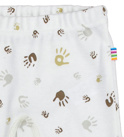 Joha Leggings w. Feet - Off White w. Print