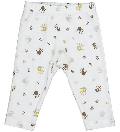 Joha Leggings - Off White w. Print