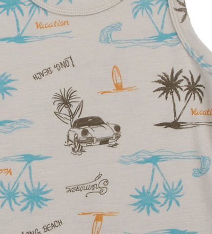 Joha Undershirt - Wool/Silk - Beige w. Print