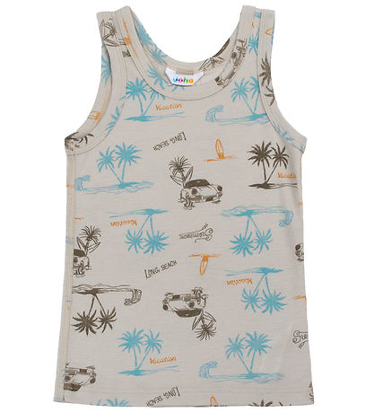 Joha Undershirt - Wool/Silk - Beige w. Print