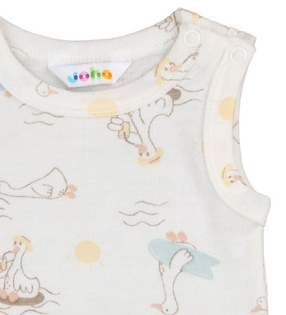 Joha Romper u/æ - Wol/Zijde - Off White m. Print