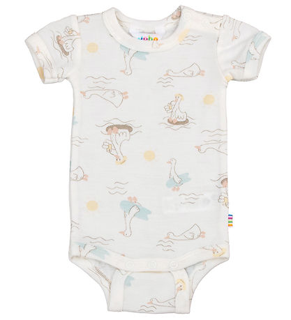 Joha Romper k/æ - Wol/Zijde - Off White m. Print