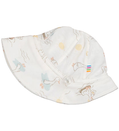 Joha Sun Hat - Wool/Silk - Off White w. Print