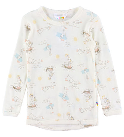 Joha Bluse - Wolle/Seide - Off White m. Print