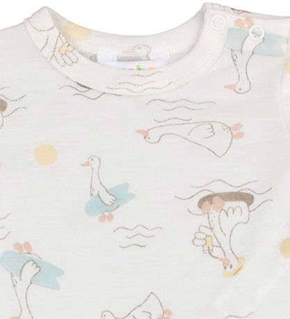 Joha Zomerromper - Wol/Zijde - Off White m. Print