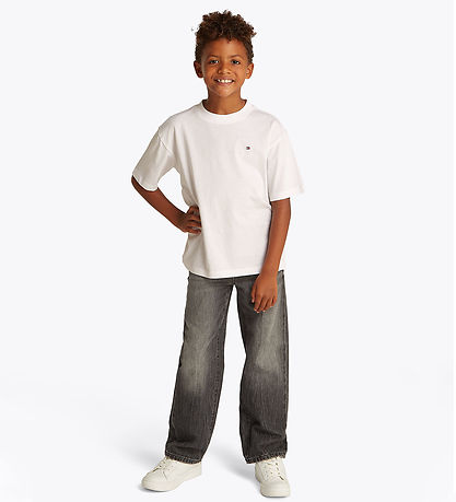 Tommy Hilfiger Stuttermabolur - Essential Skjalasafn - Hvítt