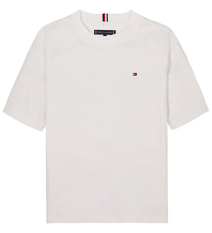 Tommy Hilfiger Stuttermabolur - Essential Skjalasafn - Hvítt