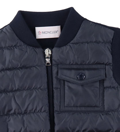 Moncler Cardigan - Knitted/Down - Navy
