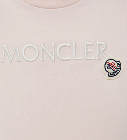 Moncler Stuttermabolur - Bleikt M. Hvítur