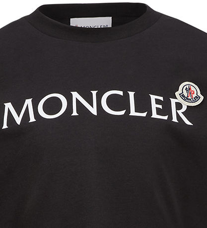 Moncler Stuttermabolur - Svart M. Hvítur