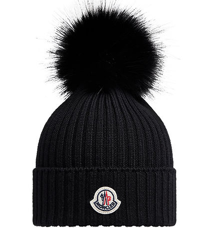 Moncler Beanie - Wool - Black