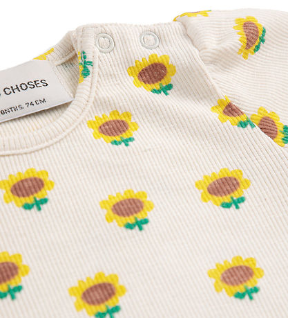 Bobo Choses Stuttermabolur - Rib - Sólblómaolía - Drapplitað