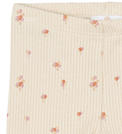 The New Siblings Leggings - Rib - TnsbNoella - White Swan AOP