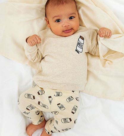 The New Siblings Leggings - Rib - TnsbNigel - White Swan AOP