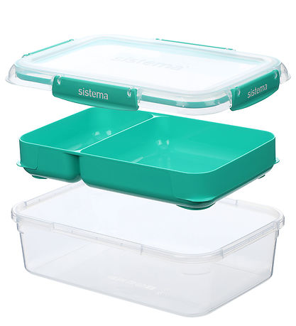 Sistema Lunchboxes - 3-Pack - 1 L Rectangle Stax - Blue/Turquois
