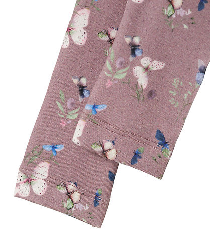 Name It Leggings - NbfBela - Elderberry w. Butterflies