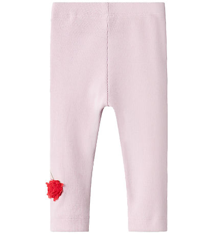 Name It Leggings - Rib - NbfBolia - Winsome Orchid w. Cherry