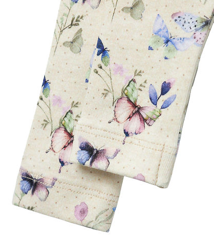 Name It Leggings - NbfBela - Peyote Melange w. Butterflies