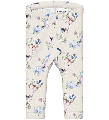 Name It Leggings - NbfBela - Peyote Melange w. Butterflies