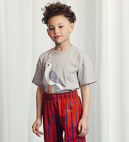 Mini Rodini Stuttermabolur - Mávur - Grár