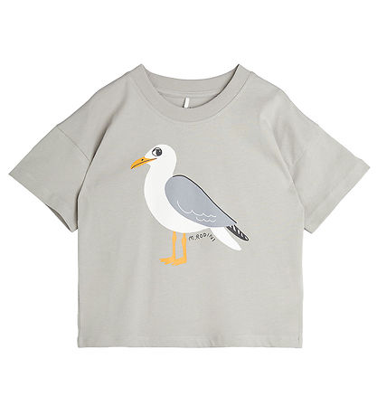 Mini Rodini Stuttermabolur - Mávur - Grár
