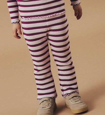 Name It Trousers - Rib - NmfBalisa - Boysenberry w. Stripes/Glim