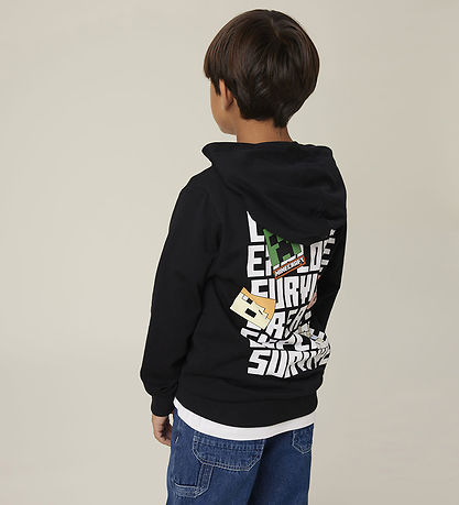 Name It Kapuzenpullover - NkmJacot Minecraft - Schwarz m. Print