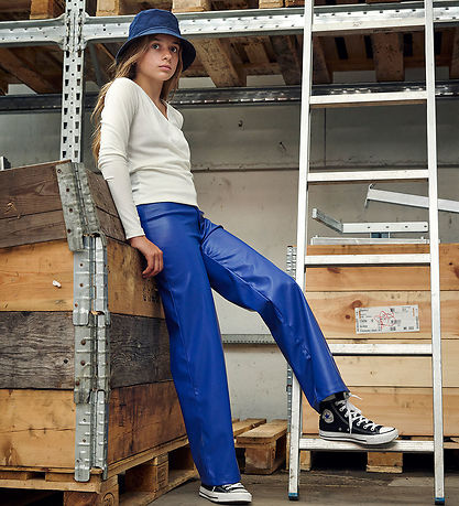 Hound Trousers - Imitation Leather - Wide - Cobalt Blue