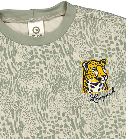 Müsli Stuttermabolur - Leopard BIG - Soft Green/Ljóð Green